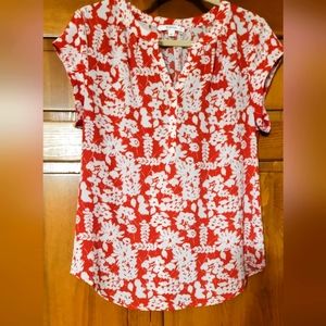 Stitch Fix Fun2Fun Sleeveless Womens Top Red White Floral L Comfortable LIKE NEW